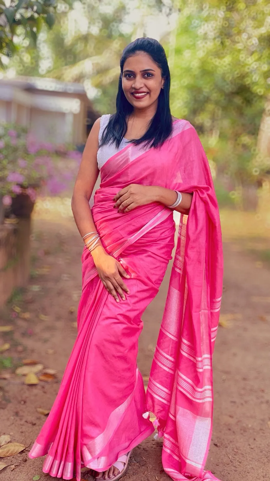 Linen Cotton Saree