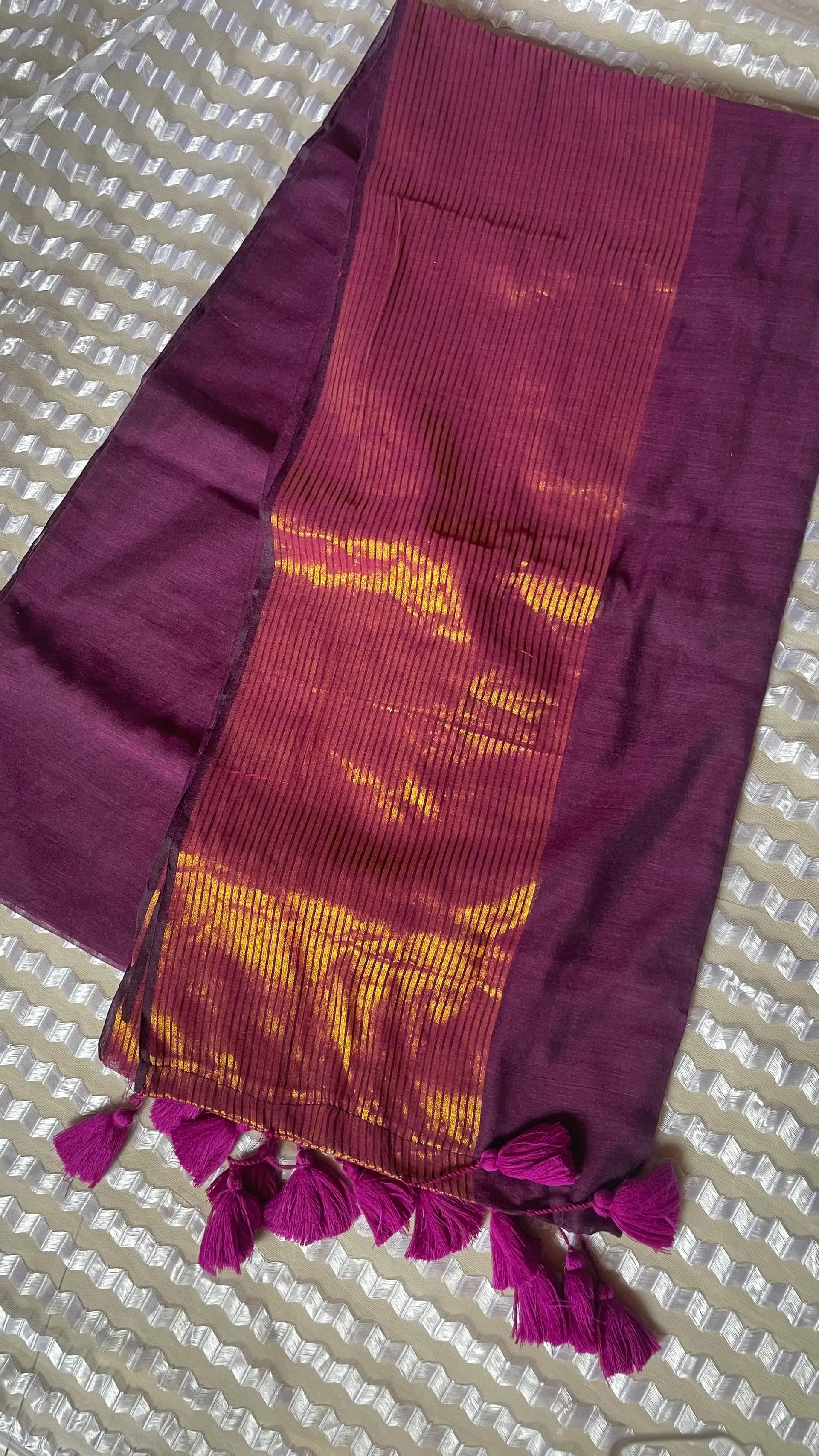 120 count mulcotton Big border dark royal purple