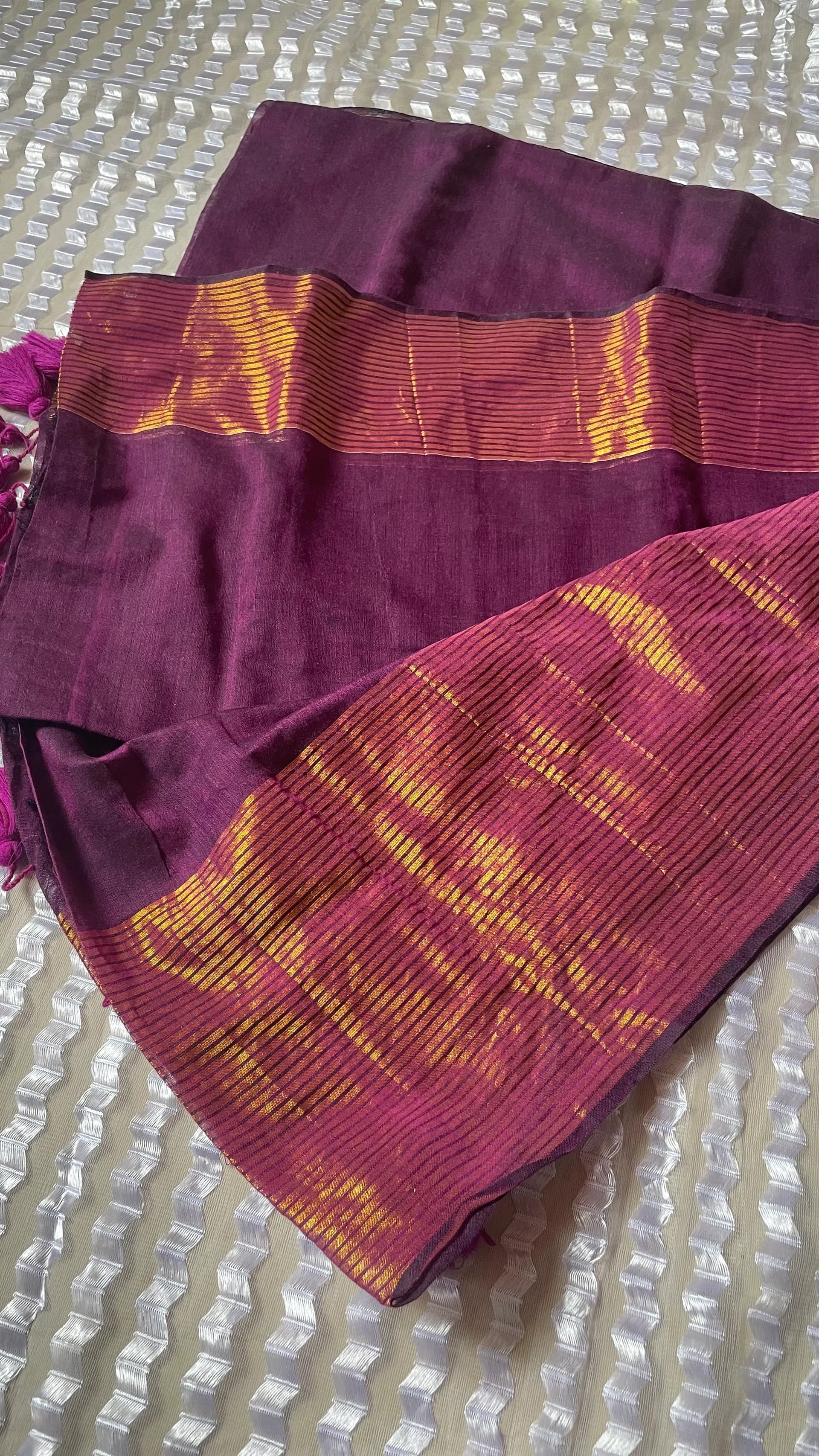 120 count mulcotton Big border dark royal purple