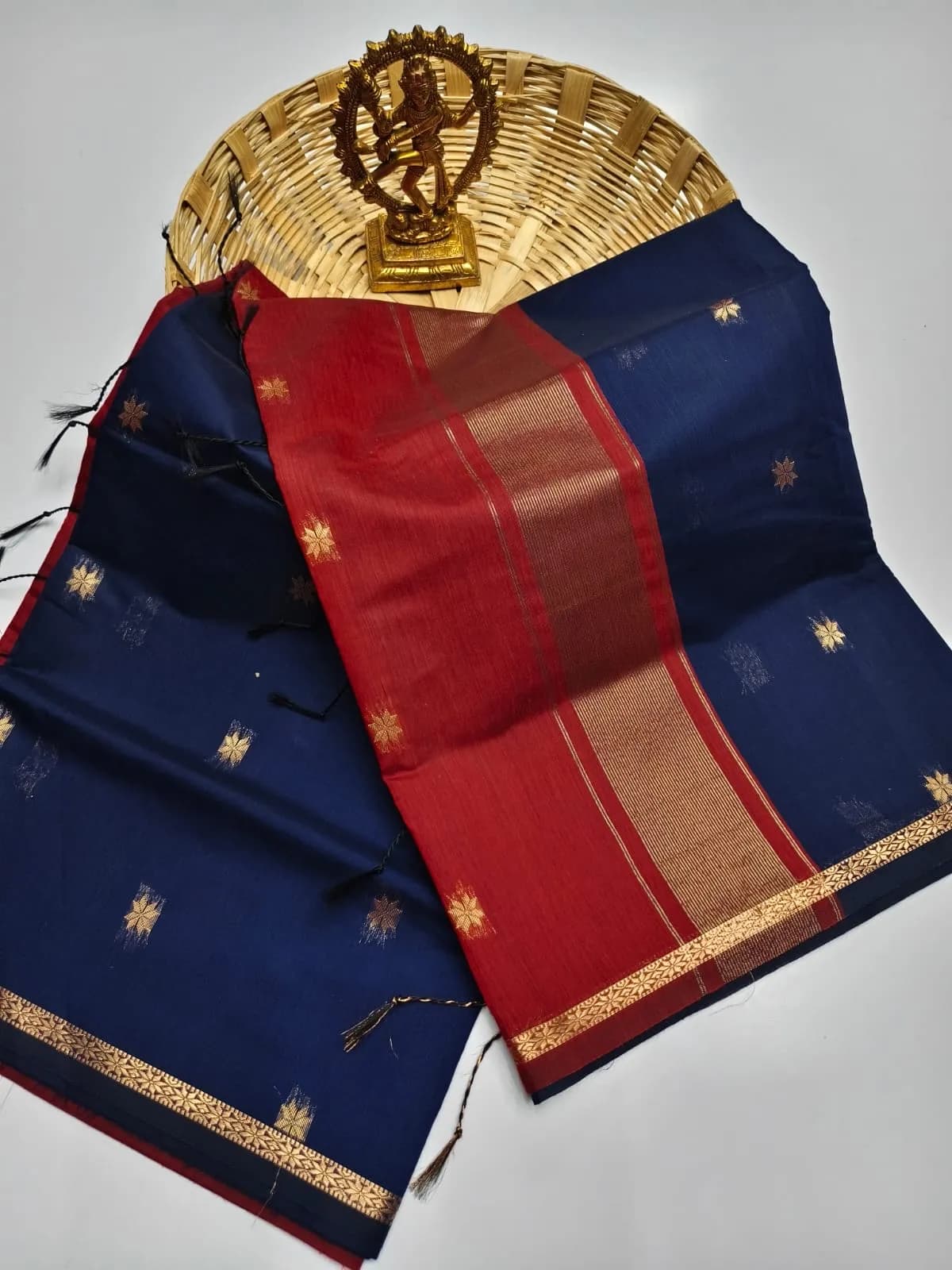 Maheswari sik collon (Dard red and ink blue)